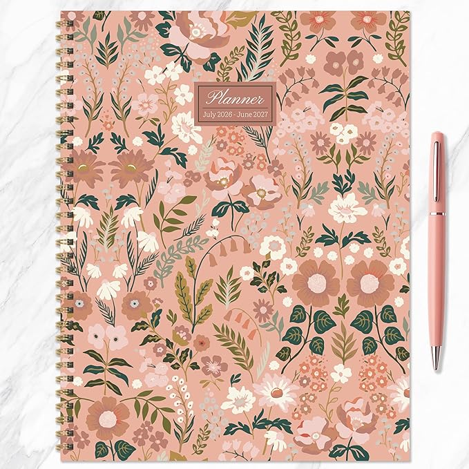 TF Publishing July 2026 - June 2027 Blooming Pink Large Weekly Monthly Planner