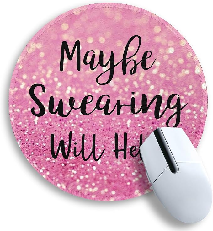 Gctriki Computer Mouse Pad, Funny Pink Round Mouse Pads for Desk Travel Work Laptop Gaming, Cute Pink Home Office Supplies Desk Accessories Decor Inspirational Graduation Gifts Office Gifts
