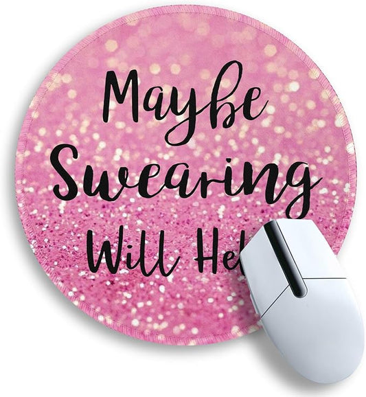 Gctriki Computer Mouse Pad, Funny Pink Round Mouse Pads for Desk Travel Work Laptop Gaming, Cute Pink Home Office Supplies Desk Accessories Decor Inspirational Graduation Gifts Office Gifts