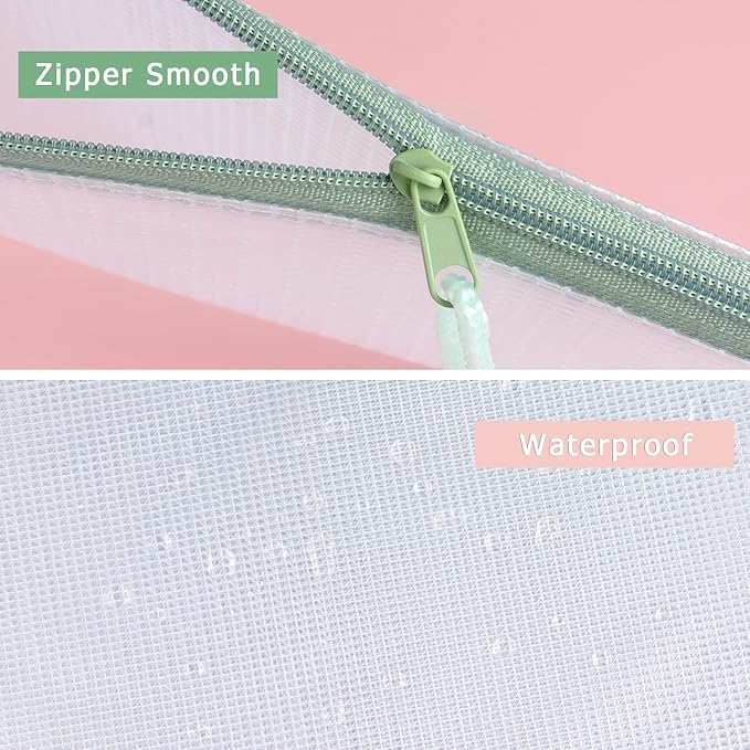 Tamaki 6 Pack Mesh Zipper Pouch Bags Waterproof Zipper Bags Durable Pouches for Organization Bag Board Game Storage, Document Bag Letter/A4