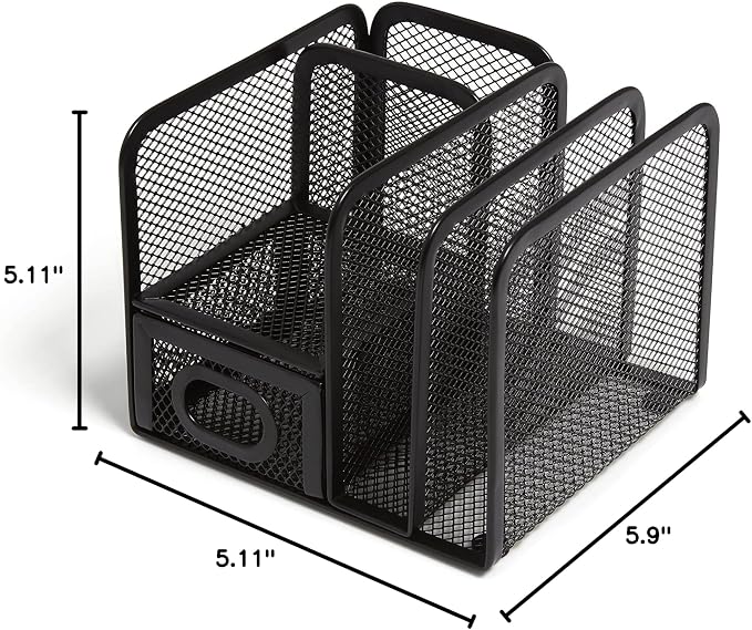 Tru Red Tr57532-Cc 5 Compartment Wire Mesh Accessory Holder, Matte
