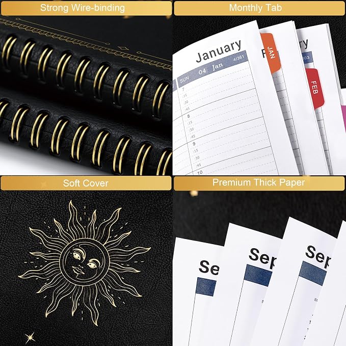 2027 Appointment Book - Daily Planner 2027, JAN 2027 - DEC 2027, 9" x 11", Appointment Planner, Appointment Book with Flexible Cover, 2027 Hourly Planner with 15-Minute Interval - The Sun