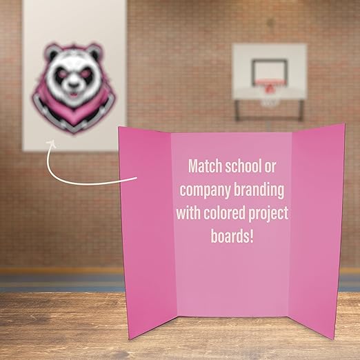 Flipside Products 36” x 48” Project Boards for Presentations, Science Fair, School Projects, Event Displays and Trifold Picture Board, Proudly Made in USA - Pink - 10 Pack