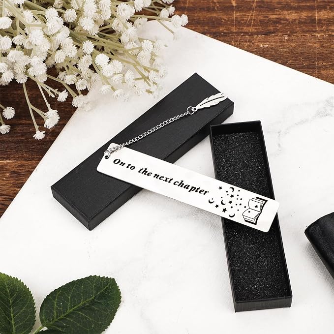 Inspirational Gifts for Women Men, On to The Next Chapter Bookmark, Graduation Gifts for Her Him, Retirement Coworker Leaving Farewell Gift for Friend Daughter Son, New Job Encouragement Book Marker