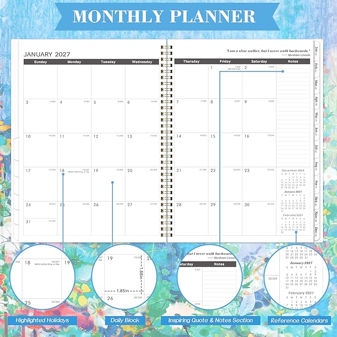 2026-2031 Monthly Planner - JUL. 2026 - JUN. 2031, 5 Year Monthly Calendar 2026-2031, 11" x 9", 60-Months 5 Year Calendar Planner, Tabs, Back Pocket, Holidays, Twin-Wire Binding, Note Pages
