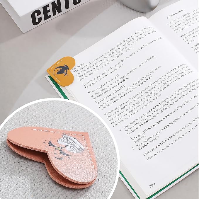 Fourth Wing Leather Bookmark,Cute Heart Bookmark,Suitable for Women Children Reading Accessories for Book Lovers The Students Teacher Gifts