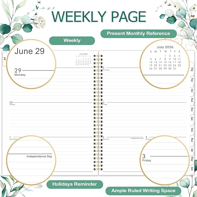 Planner 2026-2027 - 9" x 11" Planner 2026-2027 Weekly and Monthly, from JUL. 2026 to JUN. 2027, 26-27 Academic Planner with Tab, Twin-Wire Binding, Inner Pocket