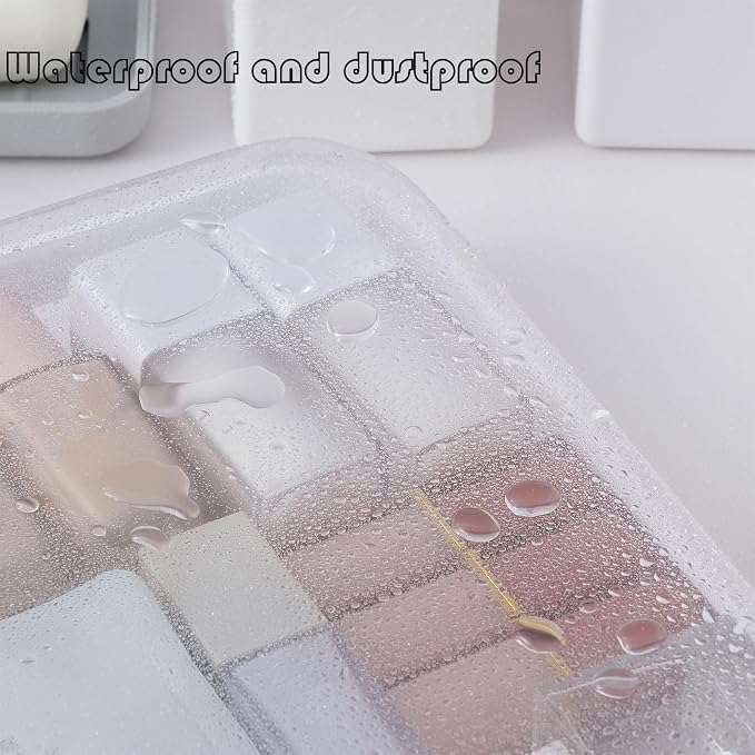 3 pack 12" Clear Zipper Pouches Portable Hard Shell Ccosmetic Case Plastic Storage Bag for Organizing