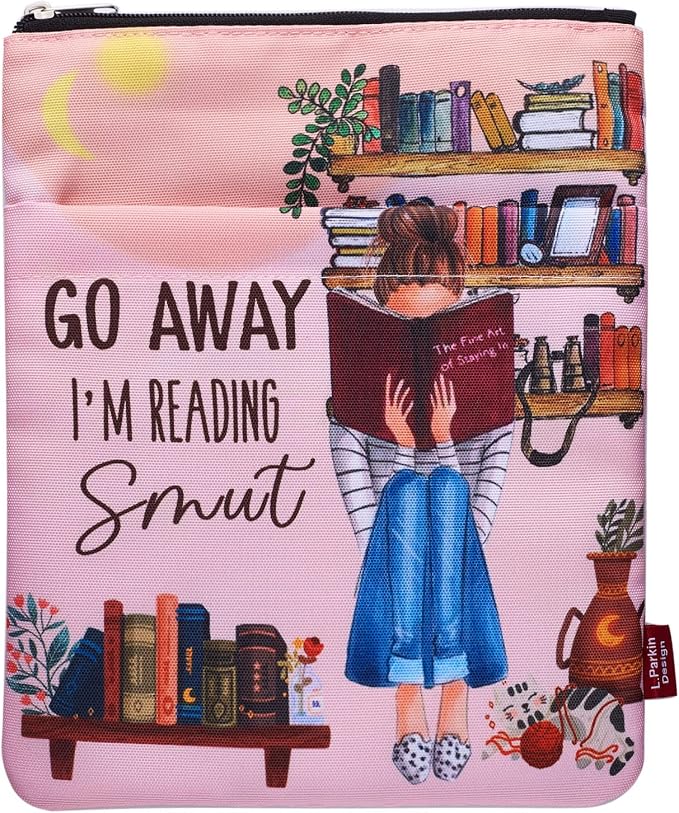 Book Sleeve for Book Lovers, Bookish Book Protector, Book Covers for Paperbacks, Washable Fabric, Book Sleeves with Zipper, Medium 11 Inch X 8.7 Inch