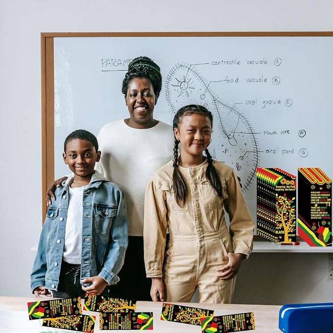 120pcs Black History Month Bookmarks Black History Month Decorations African American Gift Sets February Black History Month Flash Cards for Classroom Bulletin Board MLK Day Party