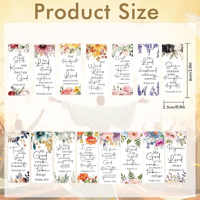 Bible Verse Floral Magnetic Bookmarks: 30 Pcs Christian Scripture Book Mark Clips, Inspirational Religious Gifts for Women, Faith-Based Reading Accessories for Bible Study School Office Supplies
