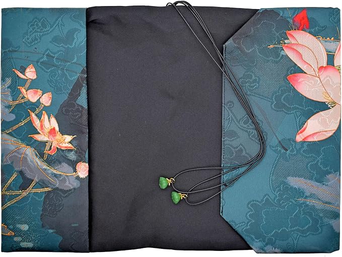 BLBMH 5.5x8.5 Fabric Bible Cover Non-Stretch | Built-in Bookmark | Handmade Washable Book Sleeve for Paperback Journal Privacy Reading Gift for Women - Lotus