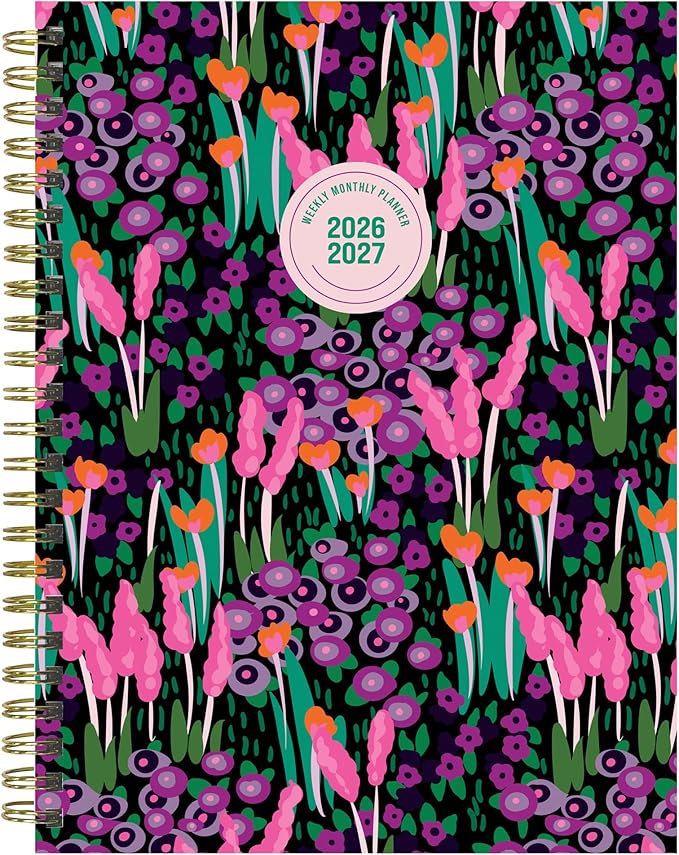 TF Publishing July 2026 - June 2027 Buds & Blooms Medium Weekly Monthly Planner - 12 Month Academic Planner 2026-2027 with Durable Cover, Thick Uncoated Paper and Planning Stickers - 6.5 x 8 in