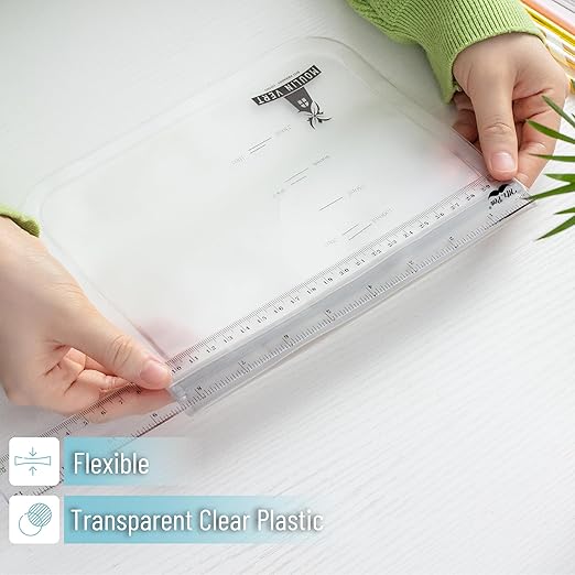 Mr. Pen- Plastic Rulers, 12 Inch, 3 Pack, Easy-to-Read Markings, Scratch-Resistant Design with Inches and Centimeters, Durable Transplant Rulers for Crafting Office & School, School Supplies