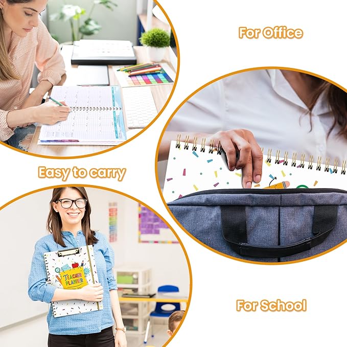 Teacher Planner 2026-2027 - Teacher Lesson Planner, July 2026 - June 2027, 2026-2027 Teacher Planner, Hardcover Planner With Clip & Double-sided Pocket, 9" x 11", Colorful Design