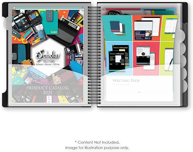 iScholar iQ+ 15 Pocket Organizer, 12.2 x 11 Inches, Tabbed Dividers, Black (39906-BK)