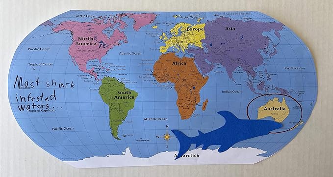 5.5” Ocean Large Creative Cut-Out Set, with Octopus, Dolphin, Whale and Shark, 31 Cut-Outs per Design in a Pack for Classroom Décor, Ocean Theme and Craft Activities for Kids