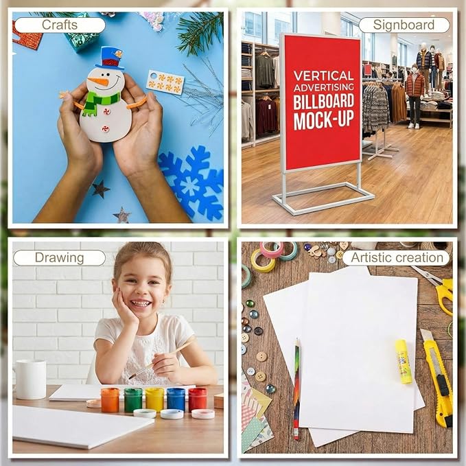 Kathfly 12 Pack Large White Foam Boards Bulk 30 x 40 x 3/16 inch Thickness Giant Foam Core Board Presentation Boards Multipurpose Blank Board for Presentation Project Craft Mounting School Display