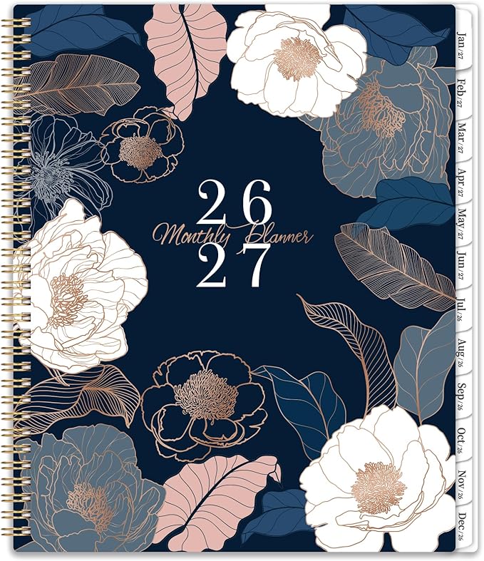 2026-2027 Monthly Planner - 9" x 11" 18 Months Calendar Planner, Jul. 2026 - Dec. 2027, 26-27 Monthly Calendar Planner, 18 Monthly Planner/Calendar 2026-2027 with Tabs, Back Pocket, Twin-Wire Binding