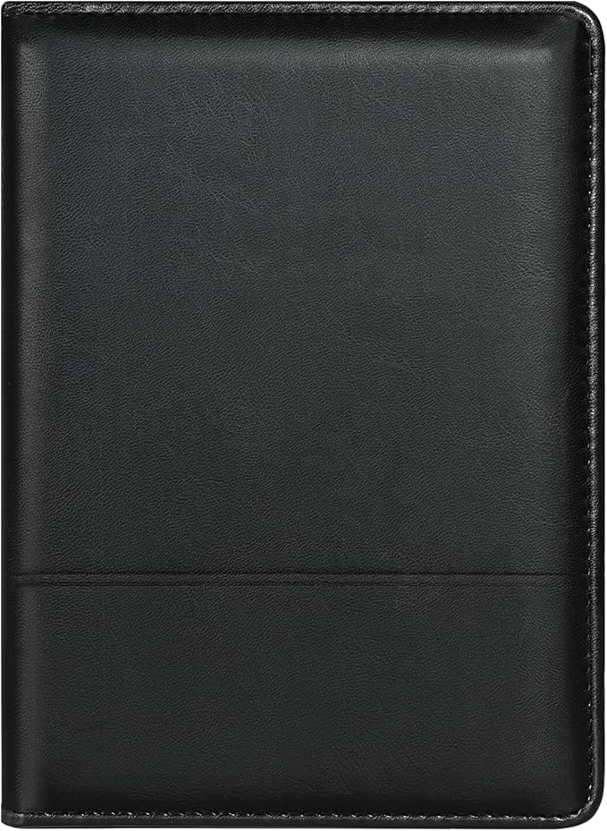 Padfolio/Portfolio Binder, Mini Padfolio Portfolio Binder 5 x 8 Legal Writing Pad, A5 Document Organizer Folder for Men Women, Black