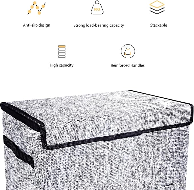 Leffis Comic Book Storage, Box 15.5" X 7.5" X 11.3", Collapsible Comic Short Box with Lids Holds 150 Comics Heavy Duty Comic Book Bin Container (1 pack, grey)