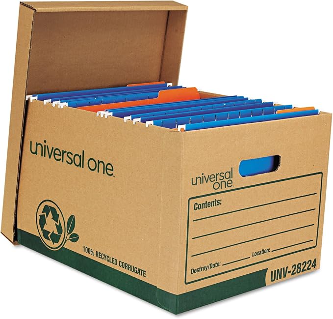 Recycled Record Storage Box, Letter, 12 X 15 X 10, Kraft, 12/Carton