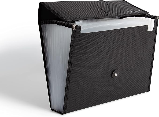 U Brands 13-Pocket Fashion Performance Expandable File Folder (Black)