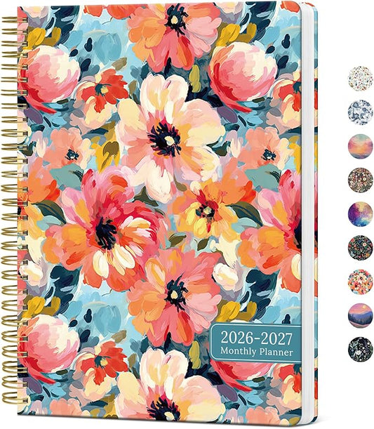 Monthly Planner 2026-2027, Aesthetic 2 Year Months Planner Calendar, 24-Months from January 2026 - December 2027, 26-27 Monthly Calendar Planner, Perfect for School Office Home, 7" x 10" - Pastel Garden