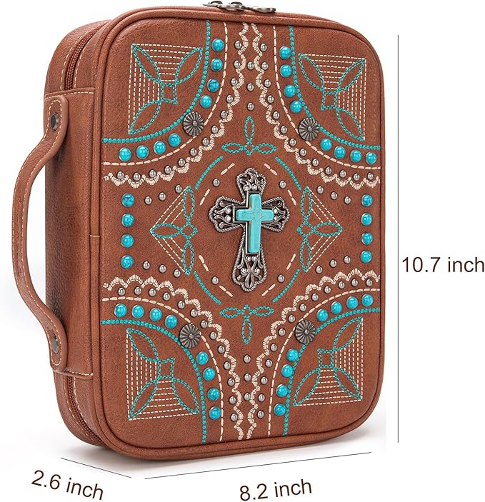 Montana West Western Style Embroidered Bible Covers for Women Men Book Carrying Case Church Bag Outdoor Bible Protective