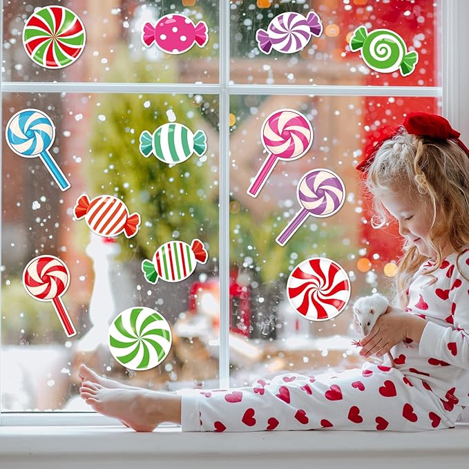 Peppermint Colorful Candies Cutouts Sweet Peppermint Classroom Bulletin Board Decorations Christmas Candy Land Themed Birthday Party Supplies for Toddler Kids Students Classroom