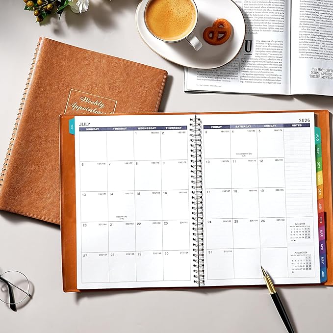 2026-2027 Weekly Appointment Book - Jul. 2026 - Jun. 2027, Daily Hourly Planner 2026-2027, 8.5" x 11", 15-Minute Interval, 12 Monthly Tabs, Flexible Soft Cover