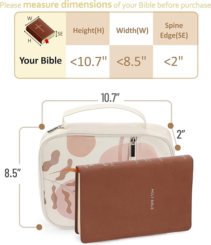 Mr. Pen- Bible Cover Case, Carrying Book Case with Durable Handle and Zippered Pocket, Bible Protective Church Bag for Men & Women, Christian Gifts, Boho, Mother Day Gift