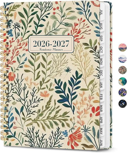 2027 Planner - Weekly and Monthly Planner, January 2027 to December 2027, Spiral Bound 2027 Calendar Planner Book, Inner Pocket, Perfect for Office Home School Supplies - A5 (6.3" x 8.5"), Herbs
