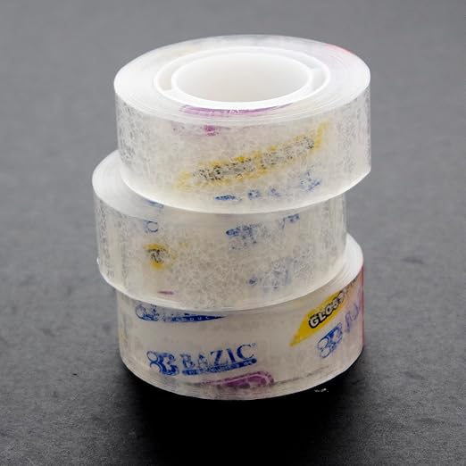 BAZIC PRODUCTS Crystal Clear Tape with Dispenser 3/4" X 1296"– for Home, Office, and School Use; Transparent Tape with Glossy Finish, Ideal for Crafts, & Gift Wrapping, 24-Pack