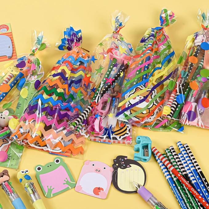 Ulema 24 Pack Cute Cartoon Animal Stationery Set,Birthday Gifts for Boys Girls School Goodie Bags School Classroom Games Rewards.