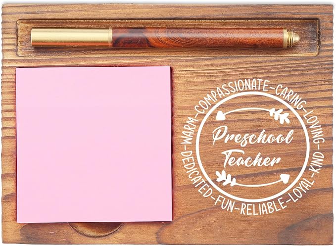 Preschool Teacher Gifts Sticky Note Holder, Appreciation Gifts for Preschool Teachers, Educators and Child Care Providers, Inspirational Graduation Retirement Desk Organizer EDP150