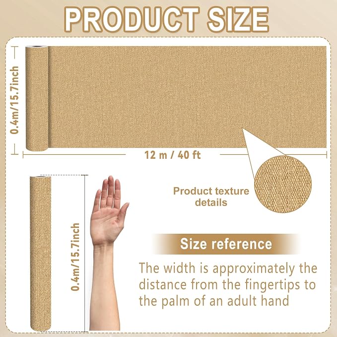 Burlap Bulletin Board Roll Reusable Waterproof Erasable Brown Non-Woven Fabric Bulletin Board Roll Linen Farmhouse Background Poster for Home Party Classroom Decor Wrapping DIY Crafts 15.7" x 40ft