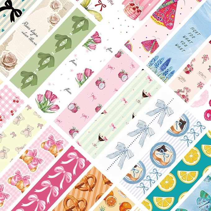 30PCS Coquette Aesthetic Bookmarks, Bow Girl Design, Pretty Page Markers for Reading, Book Lover Gift