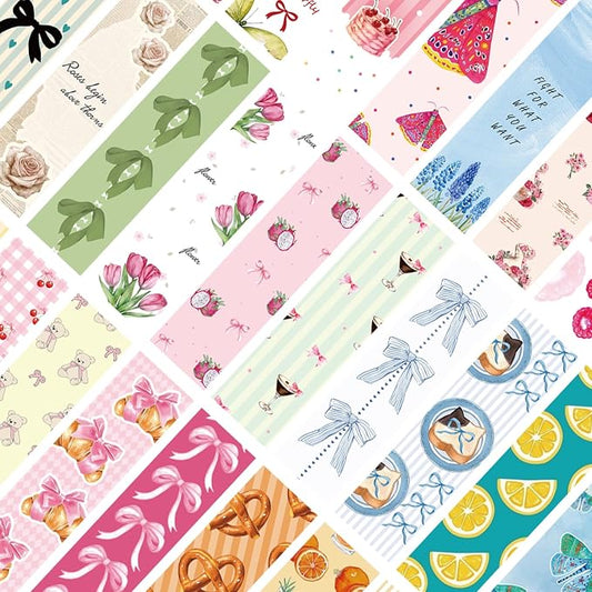 30PCS Coquette Aesthetic Bookmarks, Bow Girl Design, Pretty Page Markers for Reading, Book Lover Gift