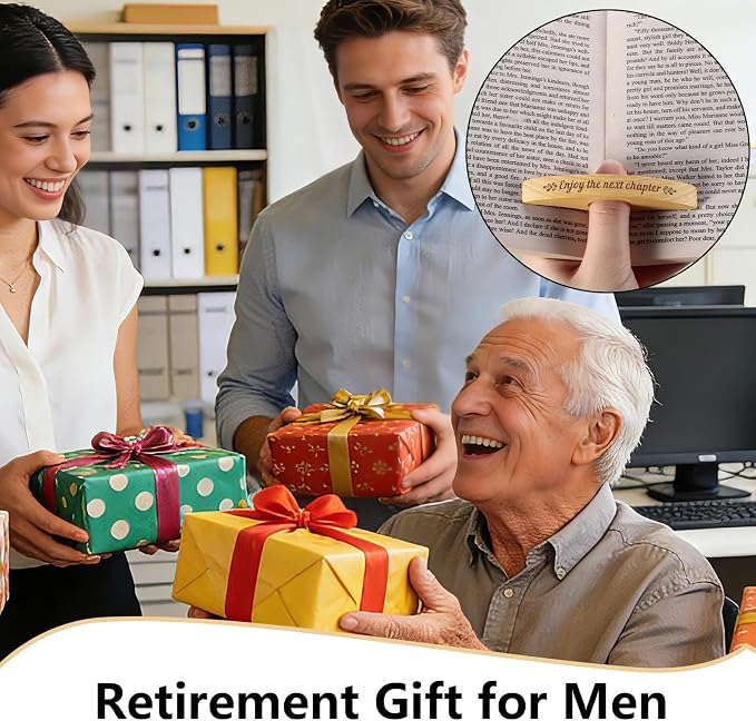 Retirement Gifts for Women 2026, Retirement Bookmark for Women Men Coworker Employee Friends Retired Teacher Nurse, Coworker Leaving Farewell Gifts Enjoy The Next Chapter Thumb Book Page Holder