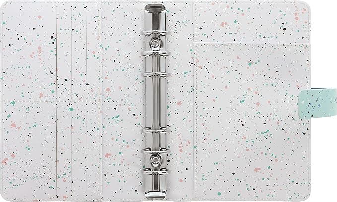 Filofax Expressions Organizer, Personal Size, Mint - Leather-Look, Gold Foil Accents, Six Rings, Week-to-View Calendar Diary, Multilingual, 2025 (C028726-25)