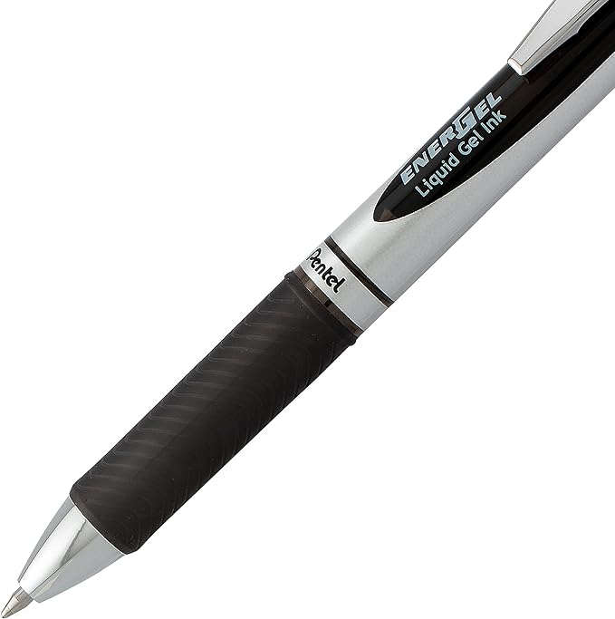 Pentel EnerGel RTX Retractable Liquid Gel Pen, (0.7mm), Medium Line, Metal Tip, Assorted Ink, Pack of 8 (BL77BP8M)