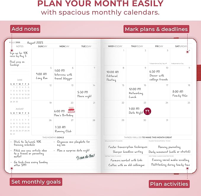 Clever Fox Planner PRO Premium Jan 2026-Jan 2027 – Luxurious Weekly, Monthly & Budget Agenda Organizer for Productivity & Reaching Goals, A4 Hardcover + Keepsake Box – Red