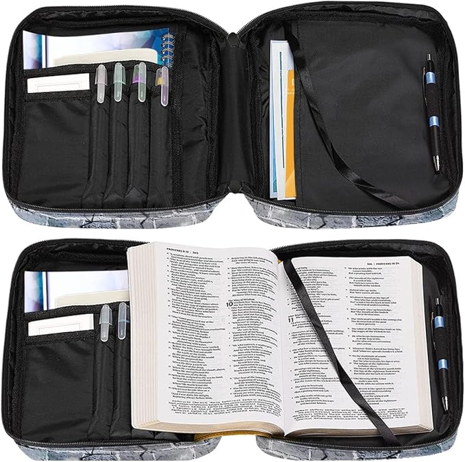Coldinair Soccer Galaxy Print Bible Cover for Boys,Carrying Book Case Church Bag Bible Tote Bag with Handle and Zippered Pockets