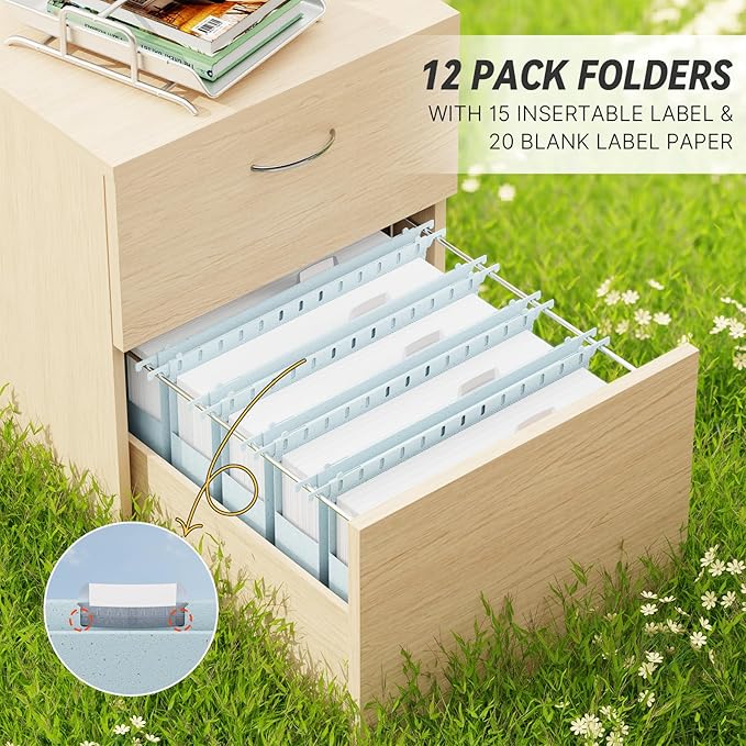 XINGIA Extra Capacity Wheat Straw Hanging File Folders Legal Size,2 Inch Expanding Pocket Folder Heavy Duty,12 Pack Reinforced Plastic File Organizer for Bulk Files/Medical Charts(Morandi Blue)