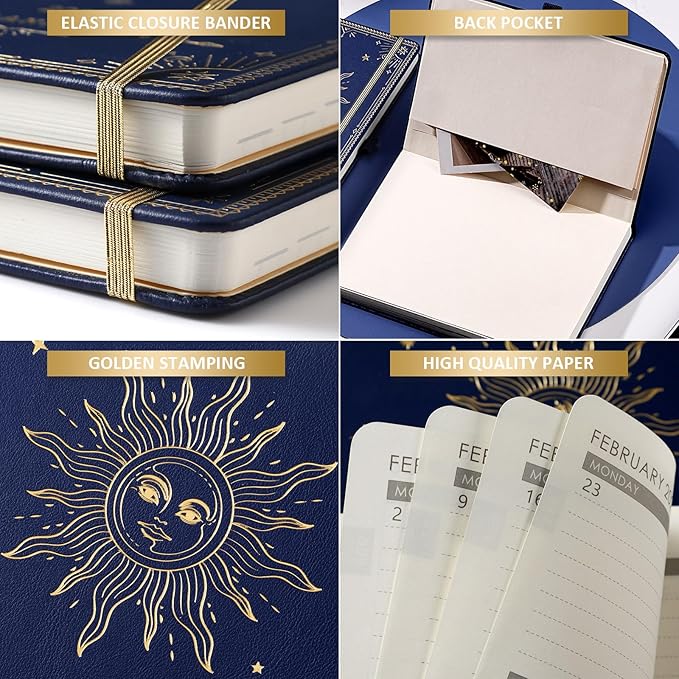 2026 Planner - Planner 2026, Jan. 2026 - Dec. 2026, 5.75" x 8.25", 2026 Weekly and Monthly Planner, Faux Leather planner 2026 with Back Pocket & 40 Notes Pages - Mystic Blue