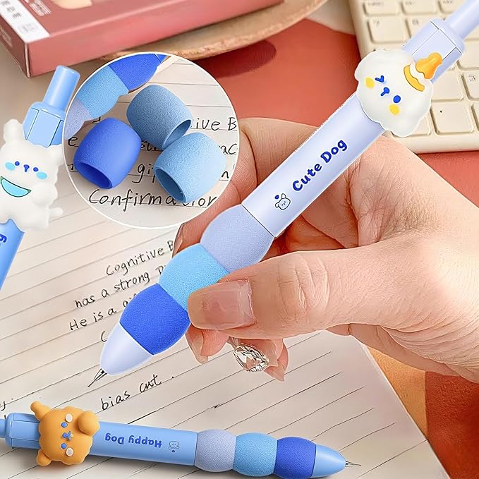 8Pcs Cute Dog Mechanical Pencils with Eraser 0.5mm Kawaii Cartoon Mechanical Pencil School Pencil Dog Gifts for Women Man
