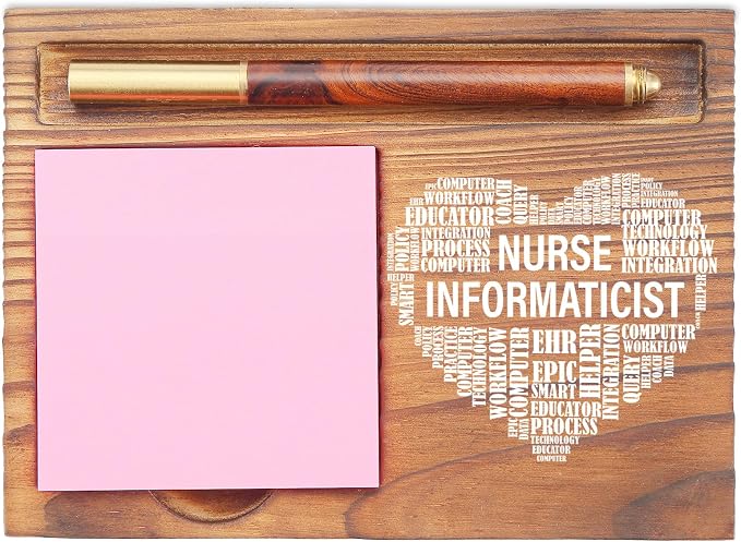 Nurse Informaticist Desk Organizer, Inspirational Sticky Note Holder, Nurse Informatics Heart Design, Gifts for Nurse Informatics Professionals EDP142