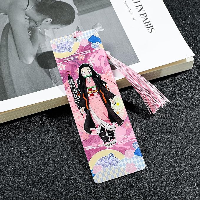 Anime Demon Kamado Acrylic Bookmark - Anime Tanjiron Zenitsu Giyuu Kyoujurou Figure Page Mark Reading Tool, Holiday Gifts for Reading Fans Book Lovers Bookworm (Style E)