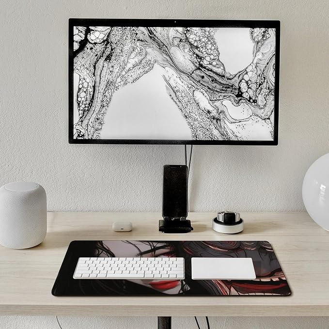 Large Mouse Pad Gaming Japanese Fantasy Female Samurai Anime Girl Desk Mat for Keyboard and Mouse Mat Non-Slip Rubber Desk Pad 40X75cm, Style